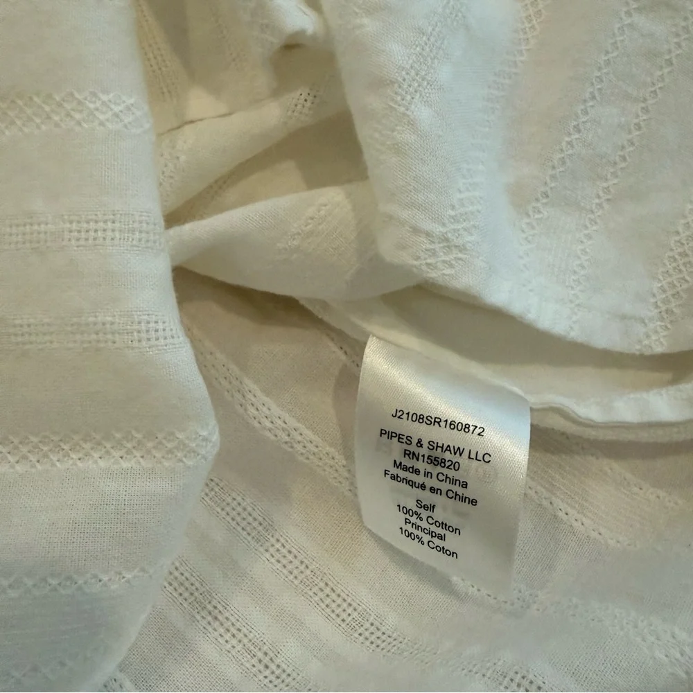 Veronica Beard white embroidered cotton top, M - Picture 7 of 7